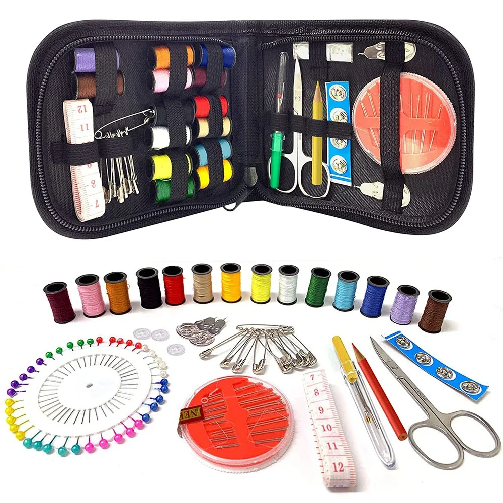 98pcs Multi-function Sewing KIT DIY Sewing Supplies with Sewing Accessories Portable Needle and Thread Set for Beginner