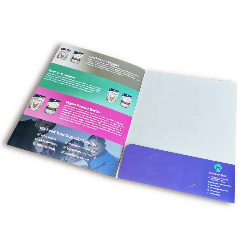 Factory supply directly Letter Size custom Logo Paper Presentation Custom A4 File Folder With Pockets