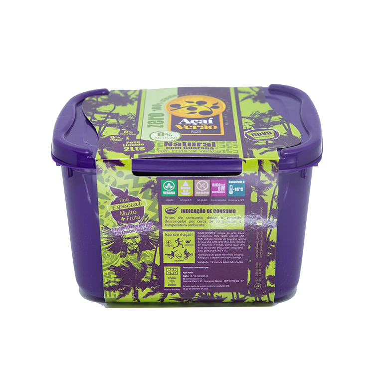 Low Calorie Snacks Acai Berry Frozen Milk Tea Raw Material Brasil Acai Pulp 2L