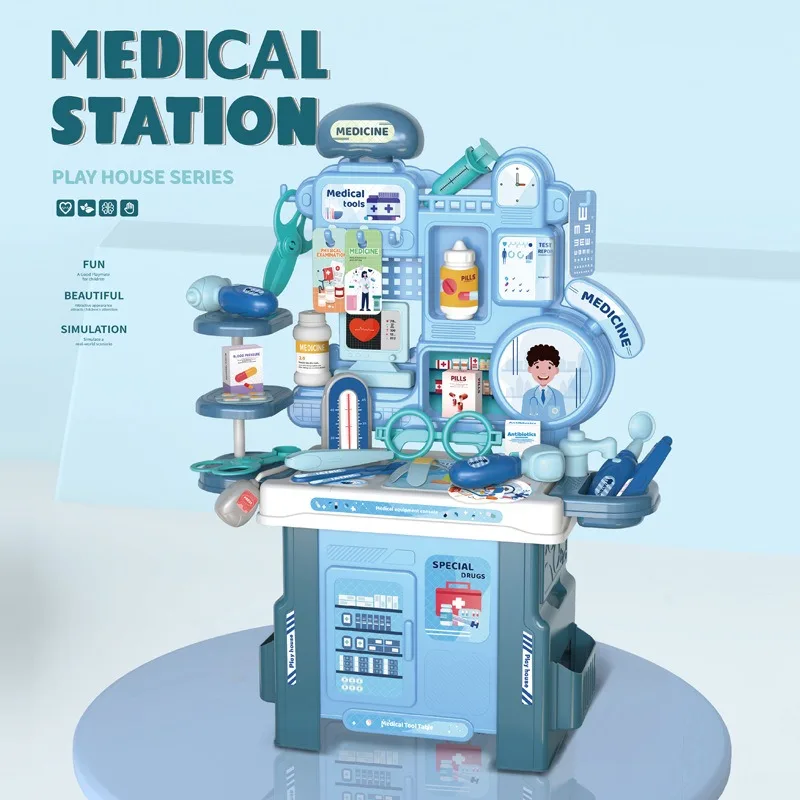 High Quality 42 Pcs DIY Medical Station Games Pretend Play Doctor Kit Role Play Education House Toy For Kids Birthday Gift
