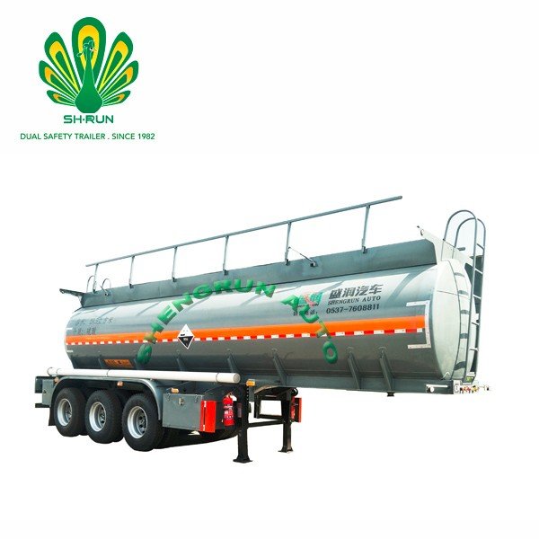 Carbon steel 40kl fuel tanker semi trailer for gasoline diesel HFO transportation and storage