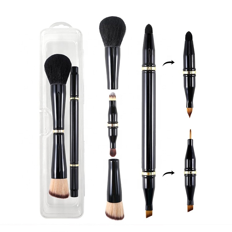 FYD Private Label Custom Portable All In One Makeup Brush 4 In 1 Set Multi Beauty Makeup Brush Tools Set