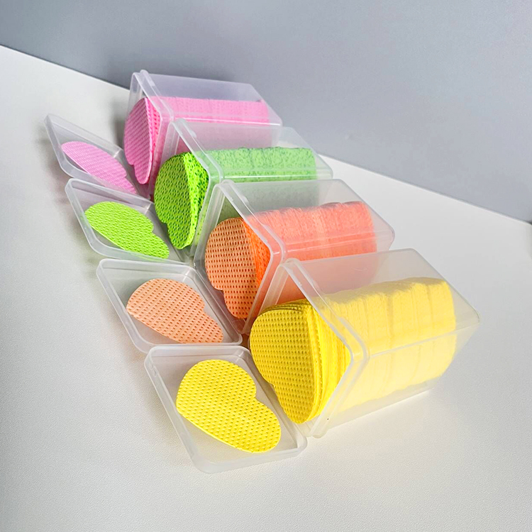 200 Pcs New Private Label Cotton Lint Free Wipe Eyelash Extensions No Fiber Cotton Nozzle lash heart shaped adhesive wipes