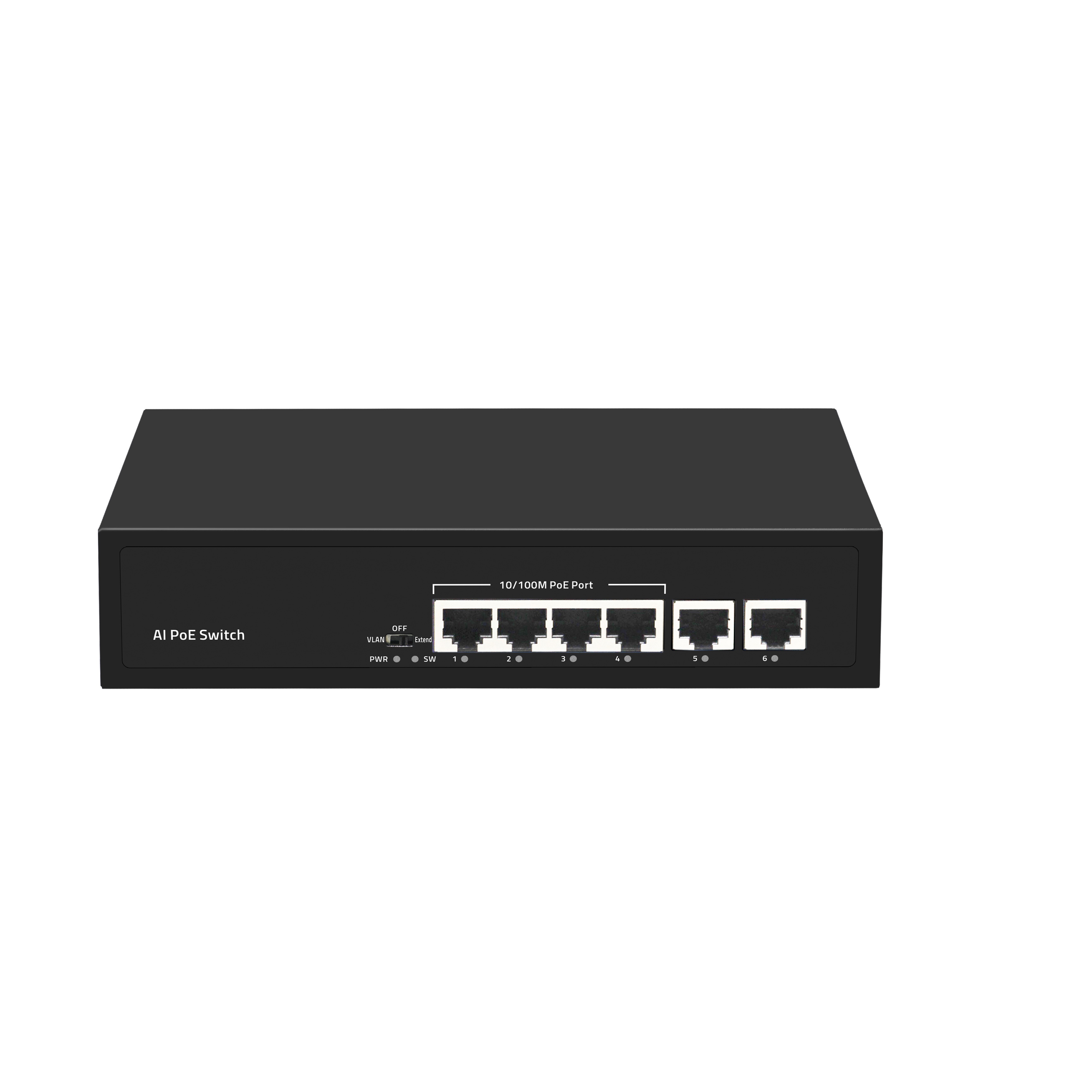 4 порта 10/100M PoE + 2 порта 100M Ethernet Uplink AI промышленный poe коммутатор