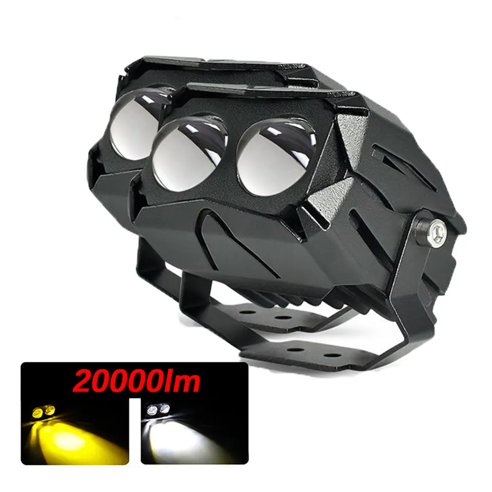Лазерная серия супер яркий U10 светодиодные лампы 12v 120W 20000LM LED решетка Цвет: желтый, белый двойной луч светодиодные фары для автомобиля Грузовик Мотоцикл