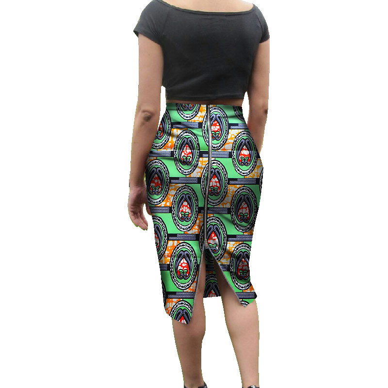 Latest Design African Print Maxi Skirt 100% Cotton Beautiful Long Skirt Elastic Waist Skirt with Pockets for Women