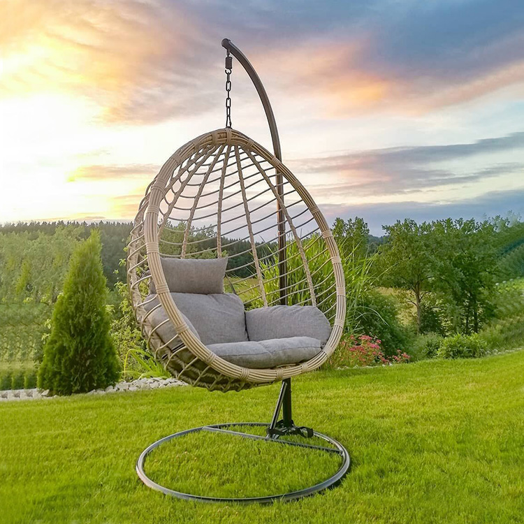 Multi function outdoo with stand bird nest hanging rattan patio egg chair swing
