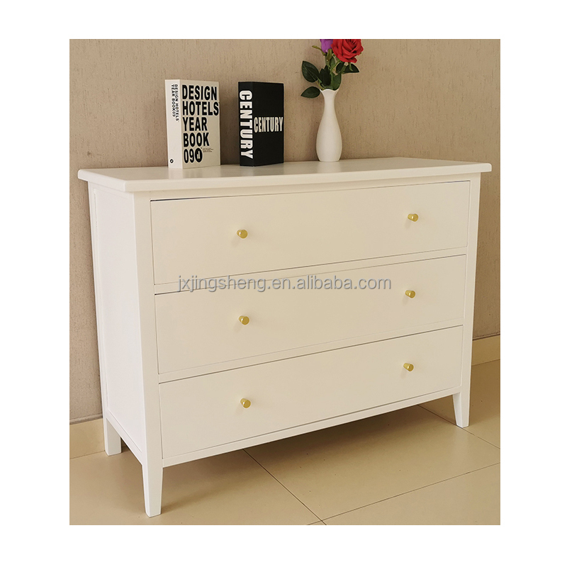 Chest of 3 Drawers Bedroom Storage Cabinet Classic White Furniture