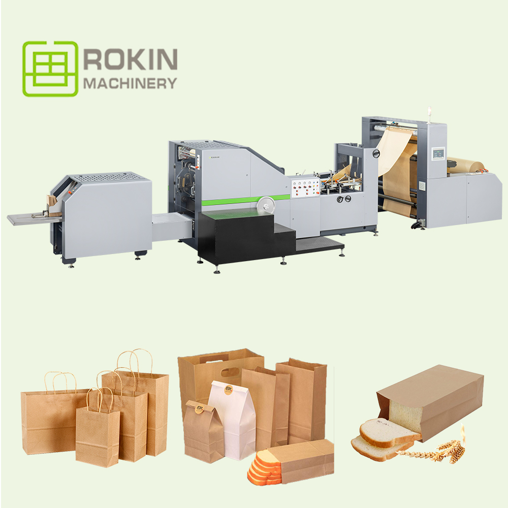 ROKIN BRAND shopping paper bag machine auto paper bag production machine automatic v bottom paper bag machine