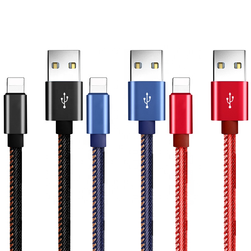 Xyzlink 0,25 м 1 м 1,5 м 2 м 10 футов джинсовая линия данных u-образный Usb кабель для передачи данных для iPhone кабель для быстрой зарядки