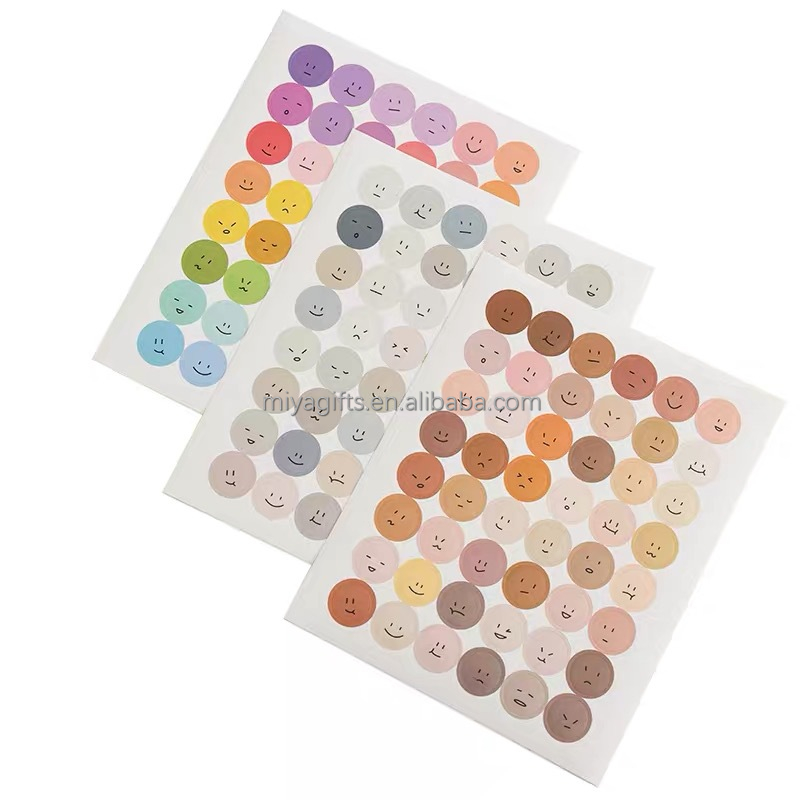 Round smiley sticker for kids reward sticker dots labels happy expression sticker and card sealing iconcsticker