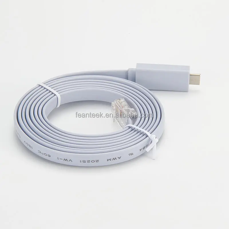 6FT USB Console Cable USB Type C To RJ45 With FTDI Chip RS232 Chip For MacBook Laptops