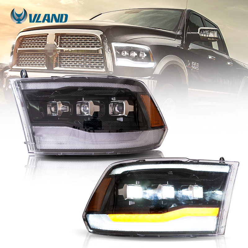 VLAND Factory Full LED Headlights With Dynamic Turn Signal Head Lights 2019-up Car Auto Lamp For Dodge Ram 1500 Head Lamp