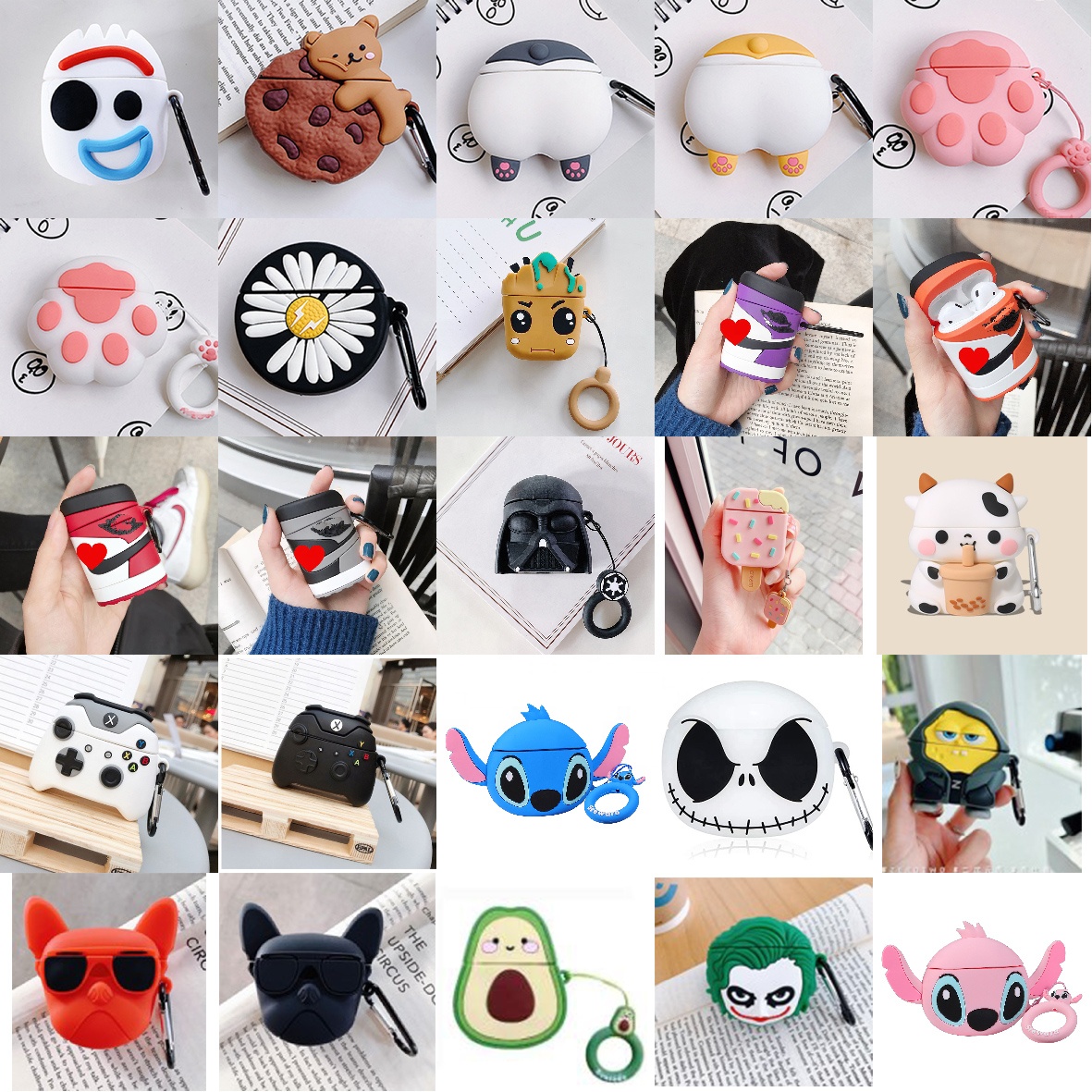 1000 + мультяшный 3D силиконовый дизайн для воздушных подов чехол для Apple Airpods 1 2 Pro чехол