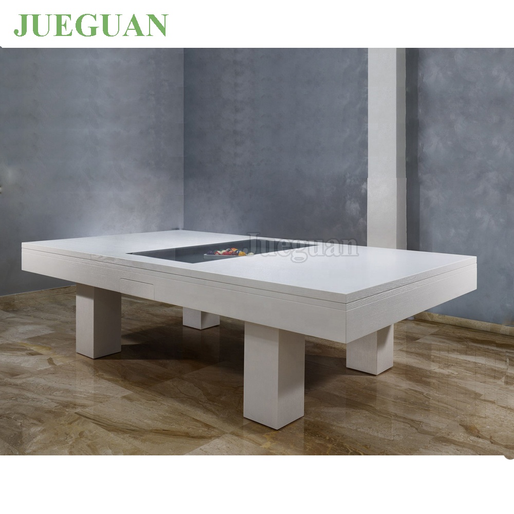 Modern 8ft 9ft Ash Hardwood billiard dining pool table with dining top