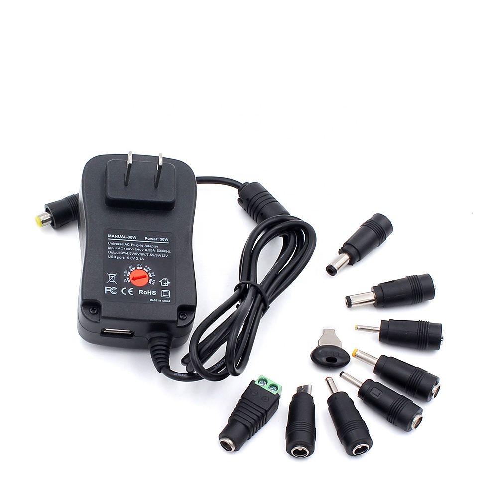 Sowray 30 Вт AC/DC адаптер питания 3V 4.5A 5V 6V 7,5 V 9V 12V мульти напряжения импульсный источник питания шнур питания для светодиодной ленты