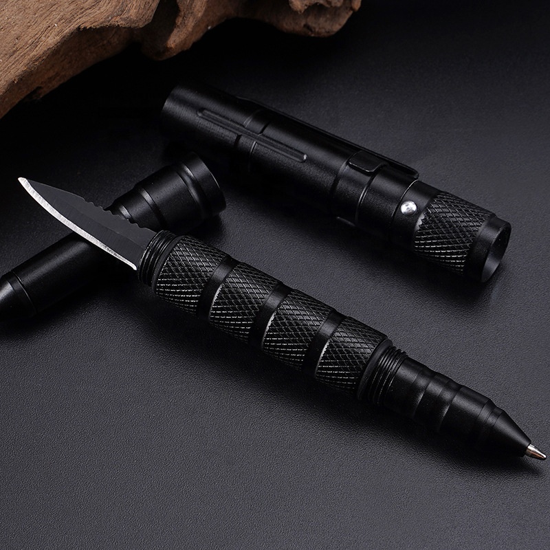 Amazon Hot Selling Outdoor Emergency Glass Breaker Multi Tool Tactical Pen Defense With LED Flashlight for Women And Men