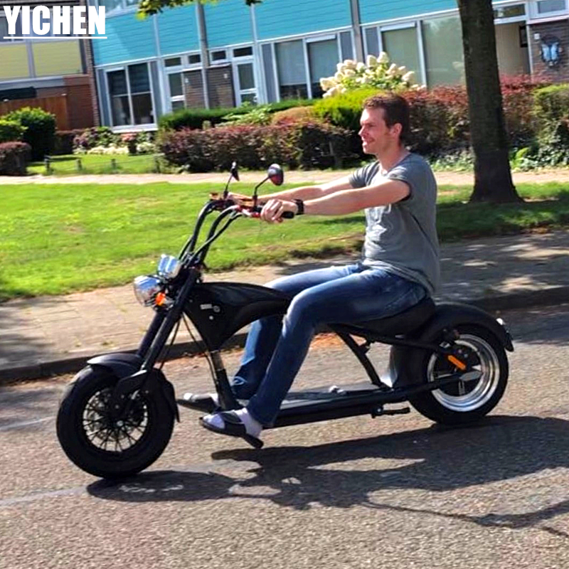 YICHEN Trottinette Electrique 60v Brushless Motor Power Wheels Fast Electric Chipper Scooter 2000w Cruiser Motorcycle