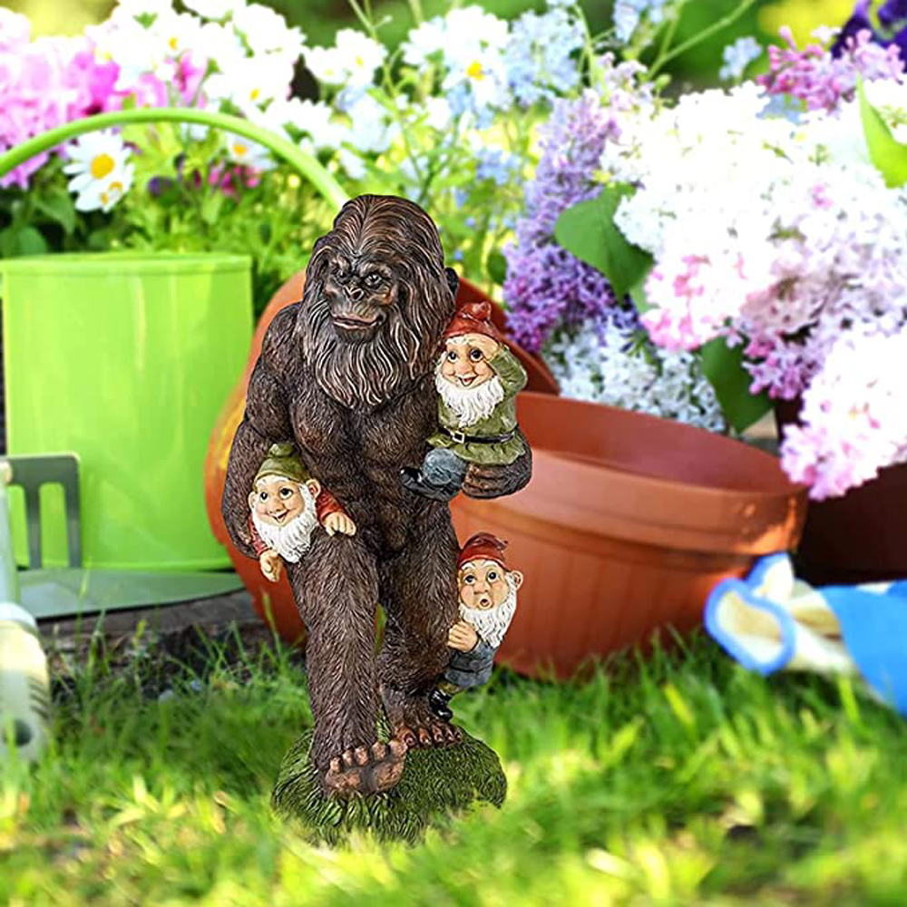 Садовая статуя Bigfoot и Gnomes, статуя Bigfoot для наружного сада