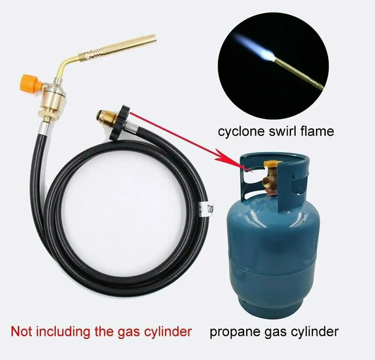 Brass MAPP / Propane Gas Cylinder Turbo Torch W/Hose For Soldering Welding