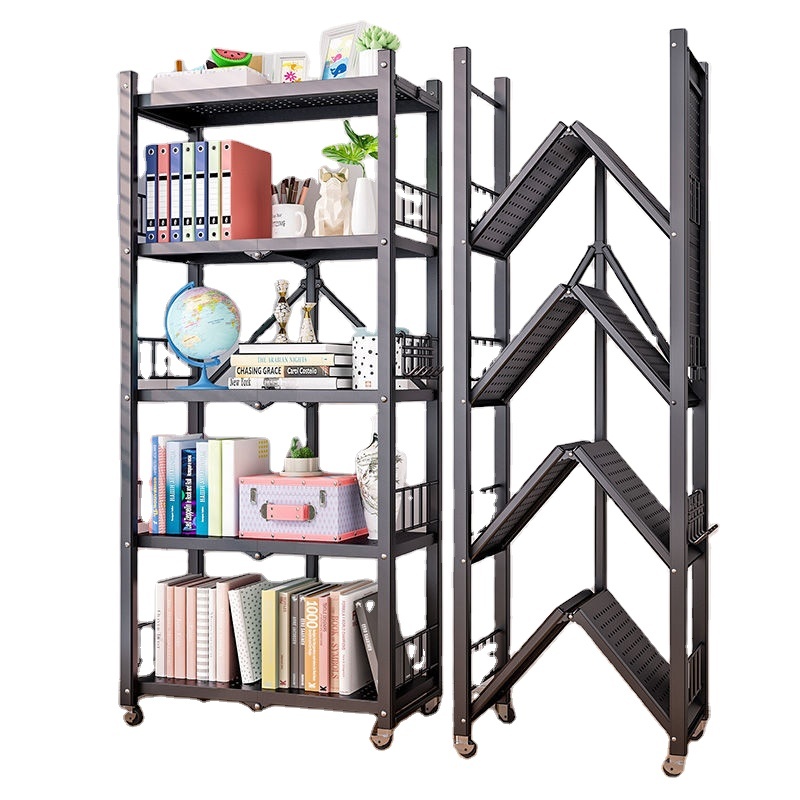 White Rotating Storage Racks Holders Reading Room Books Shelves Office Multifunctional Movable Pots Kitchen Rack