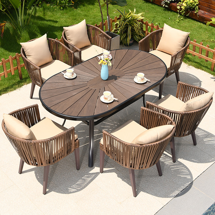Patio Furniture Set Luxurious Outdoor Garden Furniture Party Plastic Resin Chair and Table Set for Sale