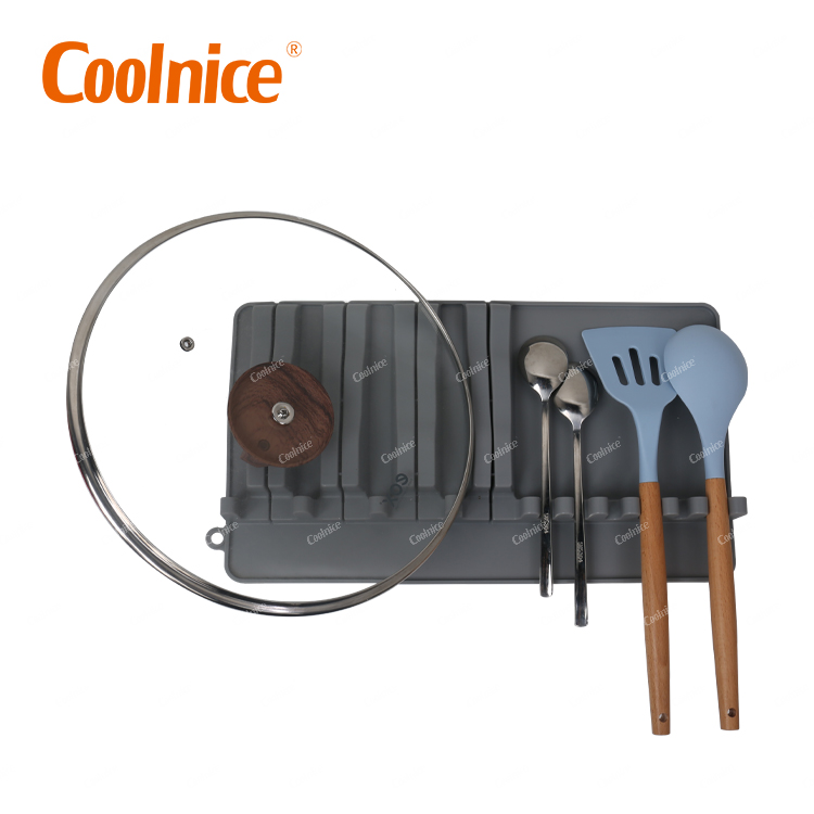 Hot Selling Multi Function 2 In 1 Larger Size Upgraded Kitchen Utensil Rest Silicone Spoon Holder