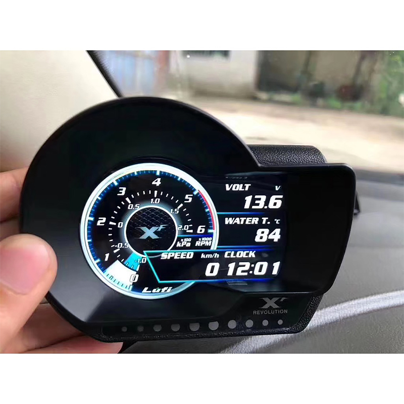 Автомобильный цифровой тахометр OBD2 Lufi XF Boost, Мультифункциональный измеритель температуры воды, прибор для измерения скорости масла, с будильником