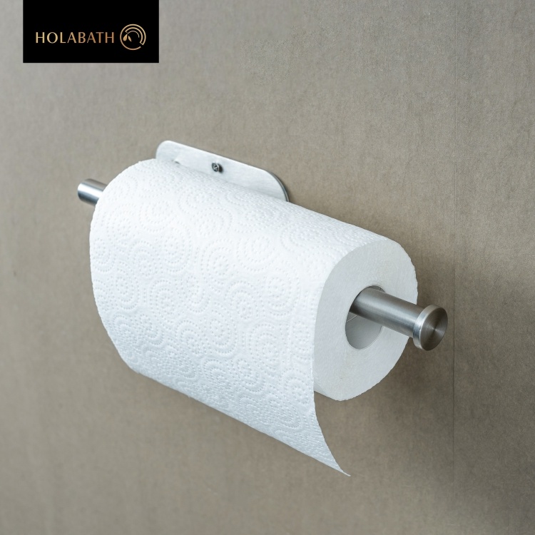 304 Stainless Steel Tissue Rack Wall Mounted Non-adhesive Hotel Toilet Hand Paper Holder With Shelf