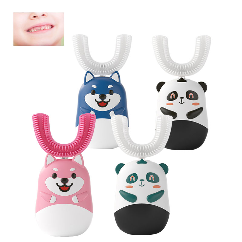 Silicone Electric Toothbrush For Kid Brosse A Dent Electrique Teeth Cleaner Cepillos Electricos U Shape Tooth Brush For Children