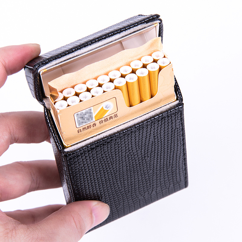 Wholesale High Quality Waterproof Custom Logo Men Cigarette Case Classical Pu Leather Cigarette Tobacco Box