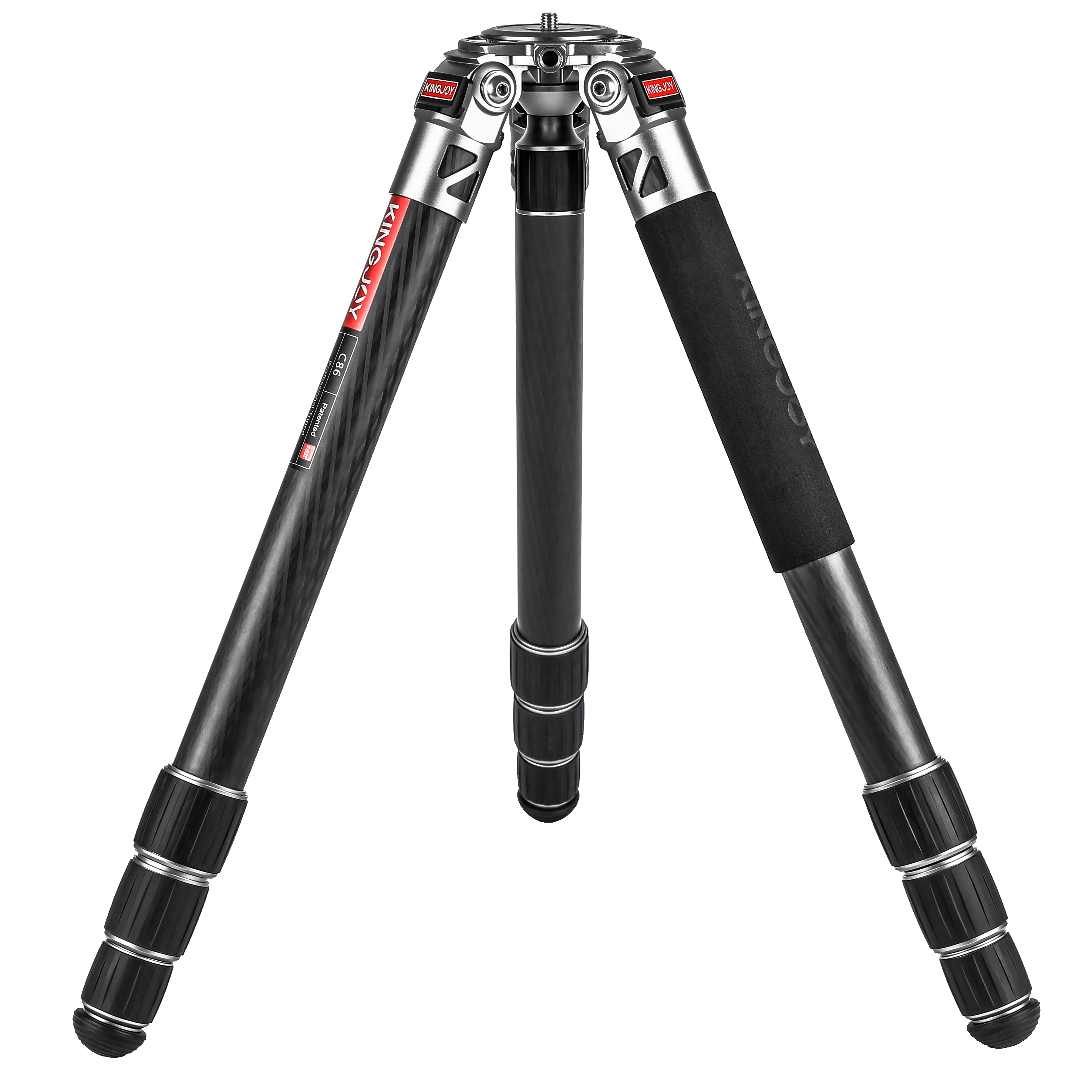 KINGJOY professional travel big heavy duty carbon fiber telescopic flexible tripod video Camera photography dslr tripod stand