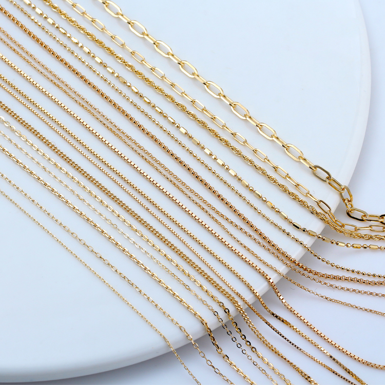 GC изысканные AU585 из чистого золота колье Wholesale14kt, браслет-напульсник, настоящее золото цепи каденас de oro 14K ожерелье ювелирные изделия желтого цвета из чистого золота цепочки из звеньев