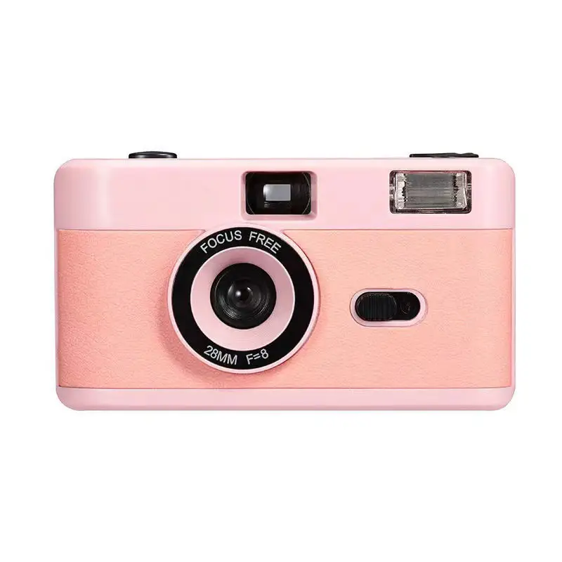 Pink 135 Camera Film Non-disposable 35mm Flash Film Camera Manual Reusable Retro Film Camera