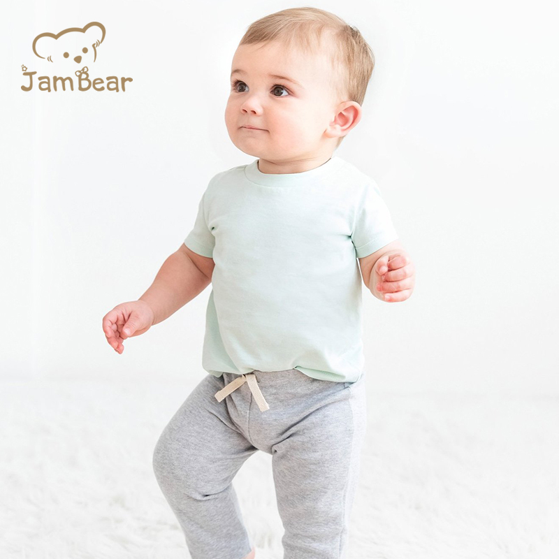 Футболка JamBear для мальчиков и девочек из органического хлопка, летняя детская футболка, Детские хлопковые футболки, детские топы