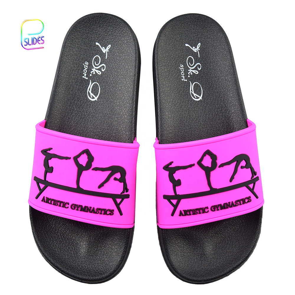 Fast Delivery Custom Logo Sports Gym Rubber Slippers PVC 3D Printed Slides Women Sandals Custom Kid Slides