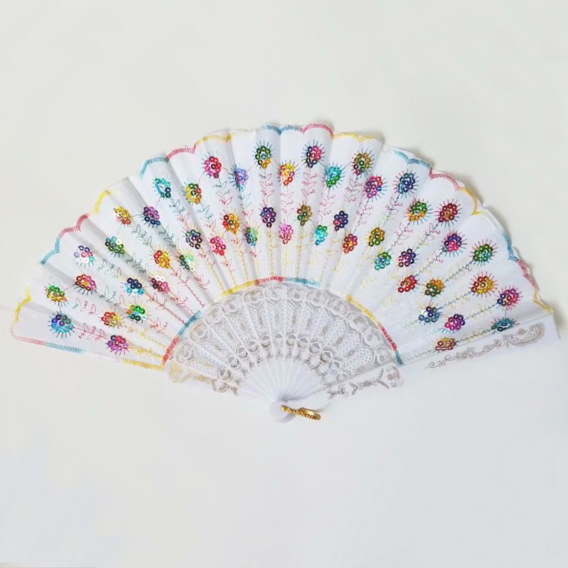 [I Am Your Fans] 2020 custom printed logo colored foldable lace wedding plastic folding hand held fan