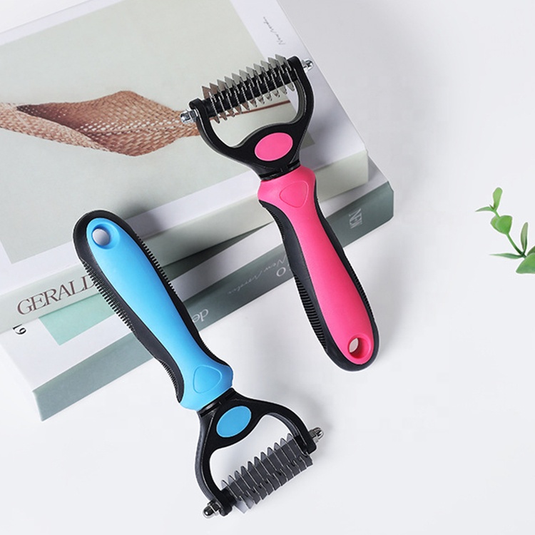 Hot sale pet dog and cat stainless steel deshedding brush pet grooming comb