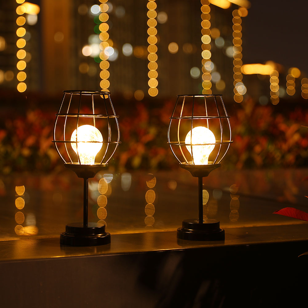 LED Retro Iron Art Winebottle Copper Wire Night Light french battery table lamps luxury decorative