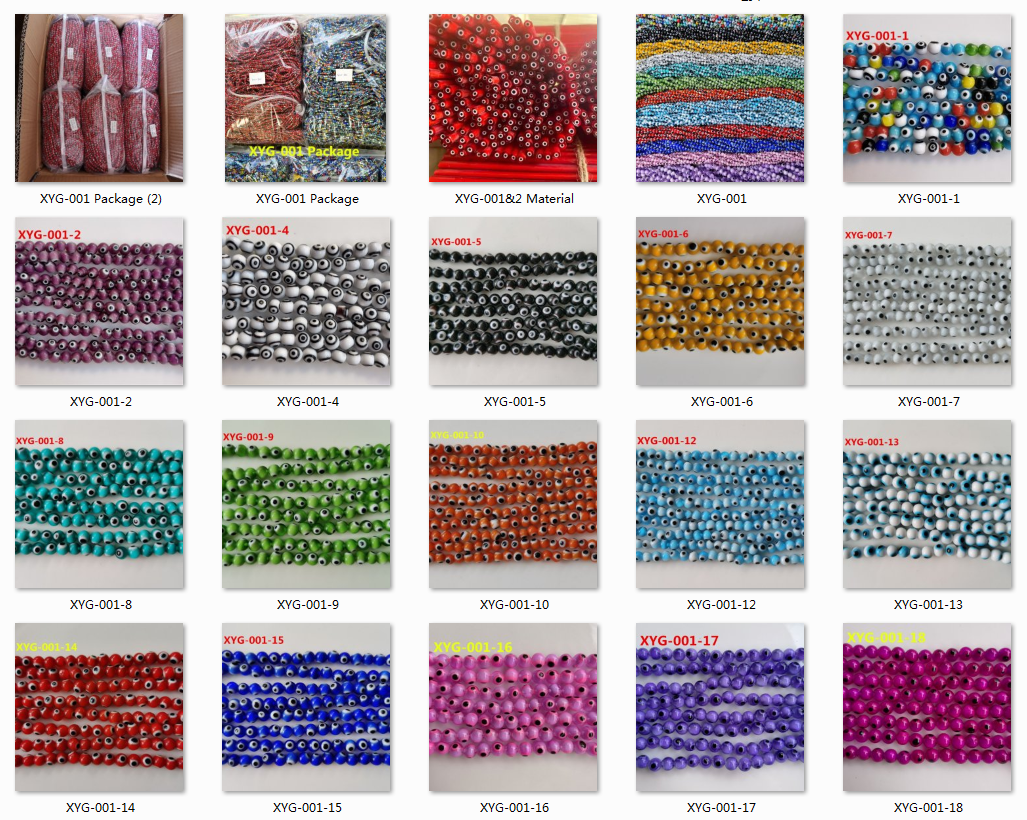 8mm Round Glass Beads Loose Evil Eye Beads Jewelry Making