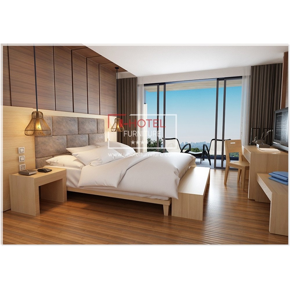 Hotel high quality upholstered queen luxury grey bed