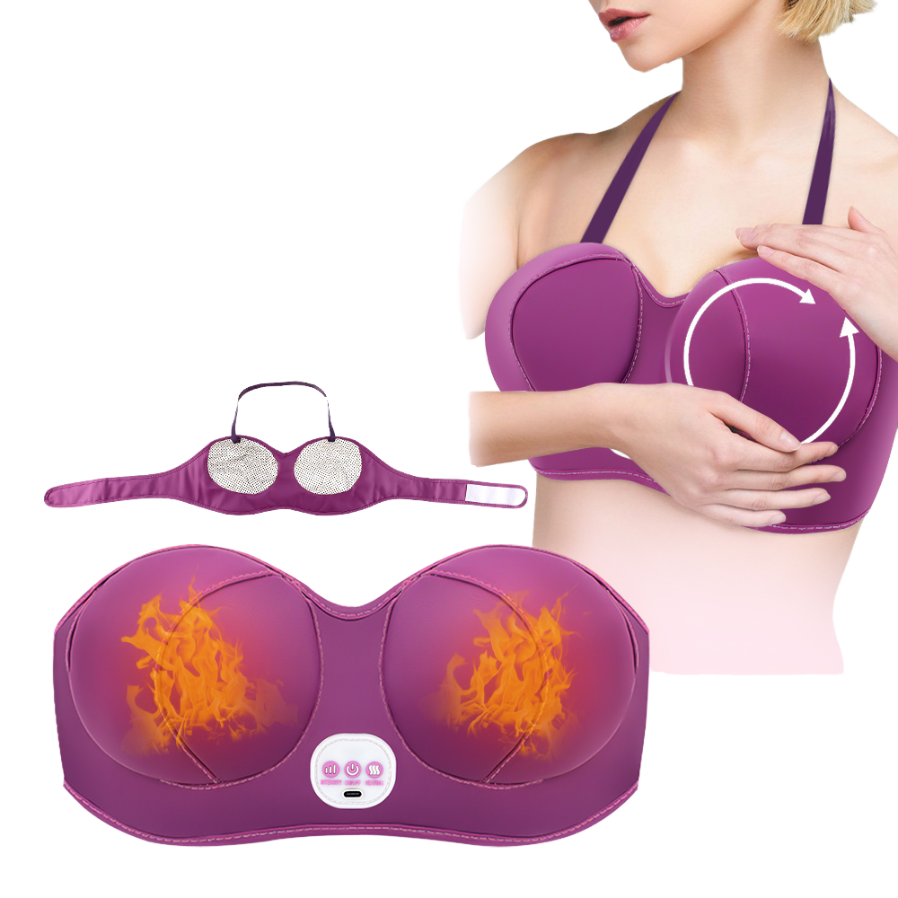 Hot and Cold Cordless Rechargeable Electric Breast Massager with Vibrator Function Beauty Product for Women's Home Use