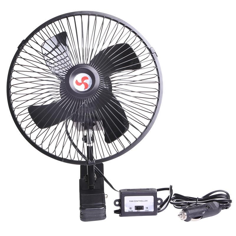 Best Selling Metal Car Fan 12v or 24v Full Guard 8 inch Vehicle Fan with Clip and Blade Metal