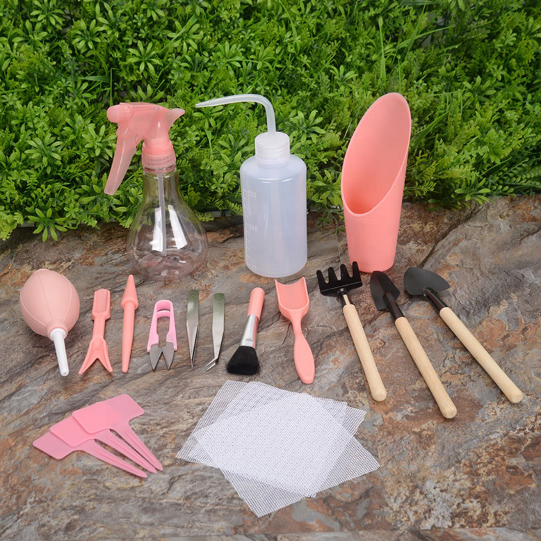 High Quality 7/12/16 Pieces Mini Gardening Hand Tool Set for Indoor Miniature Fairy Garden Plant Care