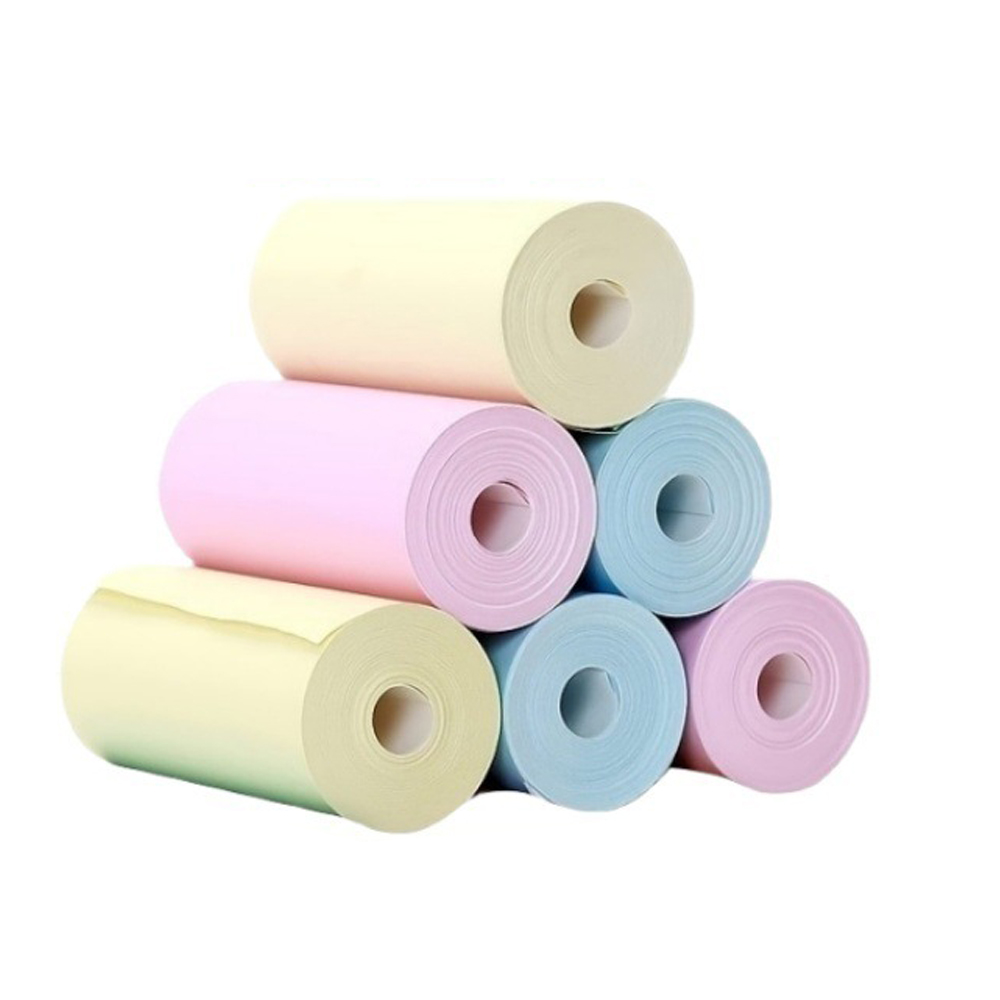 Factory Stock 57mm thermal Paper For portable mini wireless Pocket printer 57x25mm Pink Blue Yellow Color Thermal Paper Roll