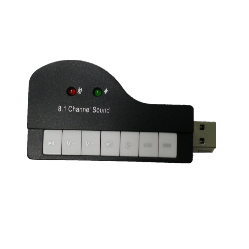 Piano Shaped USB Soundcard 8.1 channel External USB sound card for Win XP/7/8 Android Linux MacOS 3D Audio Headset Microphone