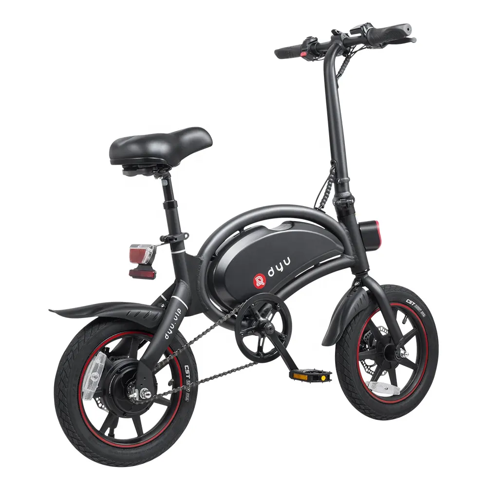 EU Warehouse Electric City Bike DYU D3+ Free Shipping Direct Delivery From Poland 40-60 Km Mileage With Pedals 14inch Tire