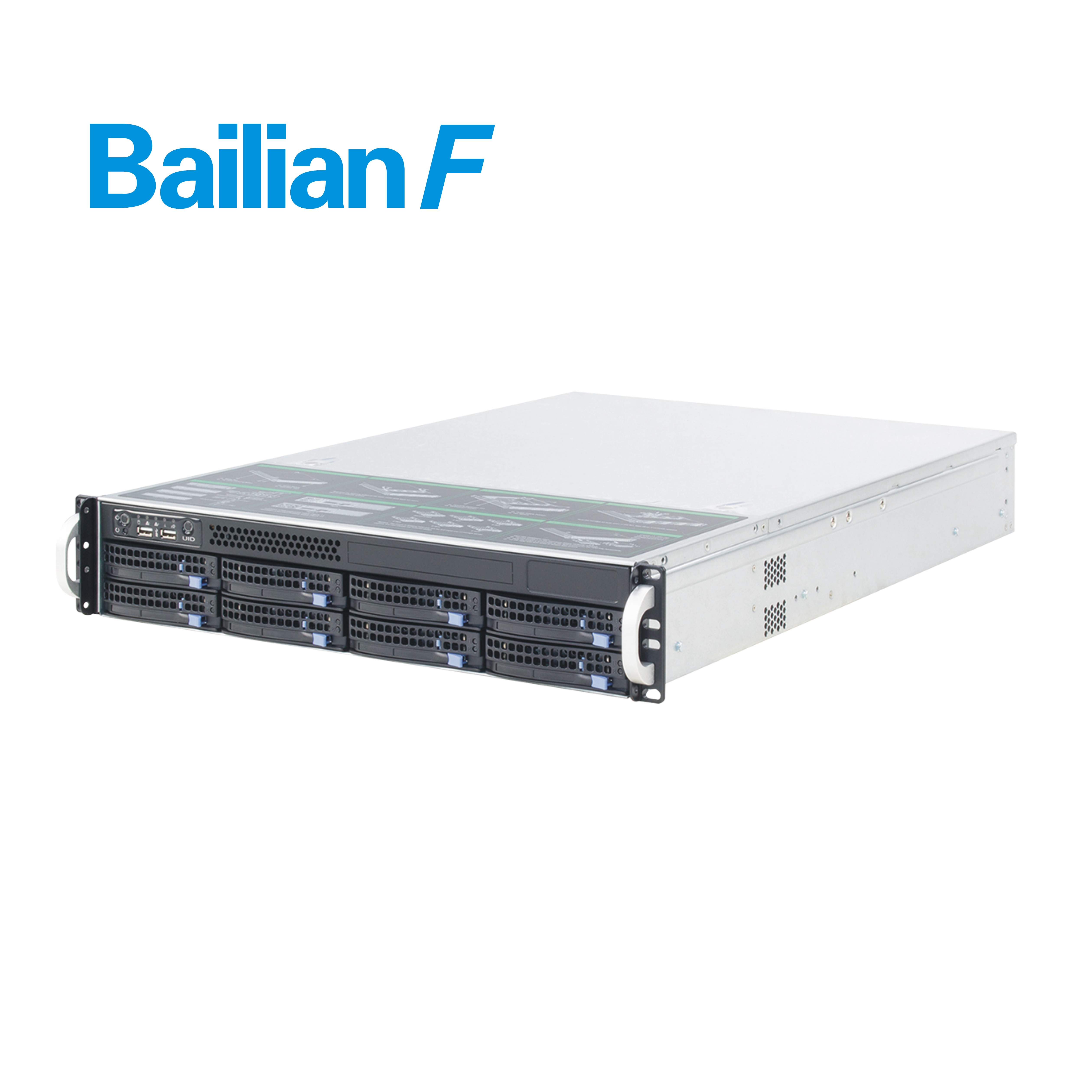Rackmount шасси 2U Серверный корпус 550 Вт 1 + 1 Горячая замена Nas чехол Mini ITX 8 Bay Серверный корпус