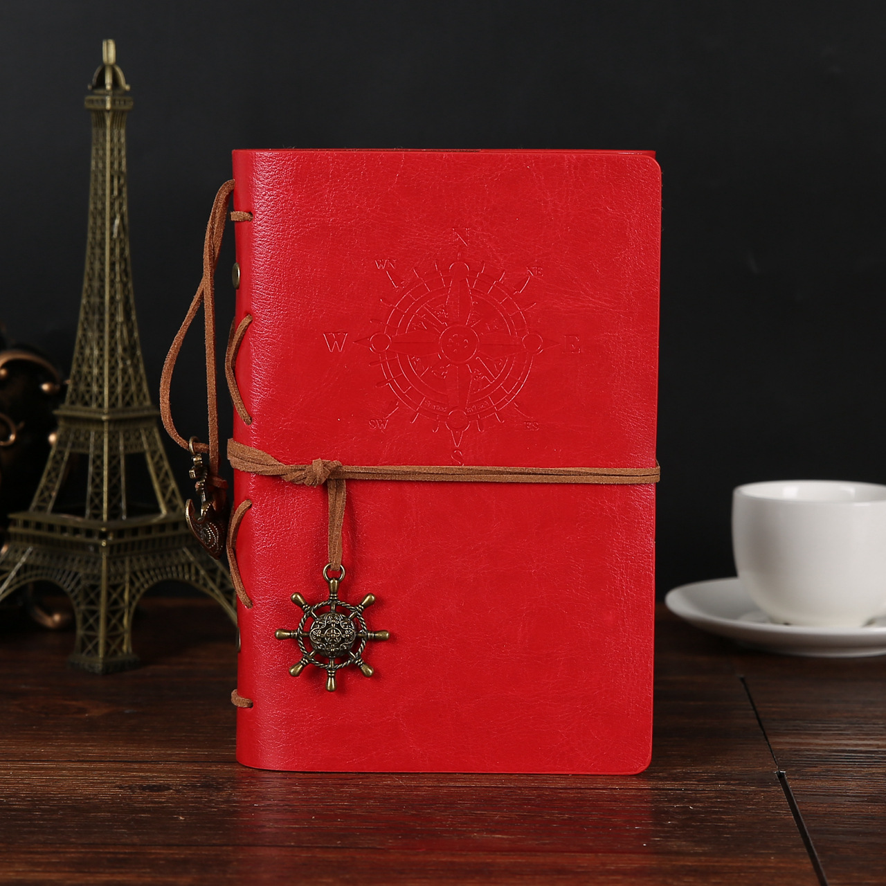 best selling office school supplies pu leather soft cover Vintage kraft paper travellers notebook a5 spiral notebook custom