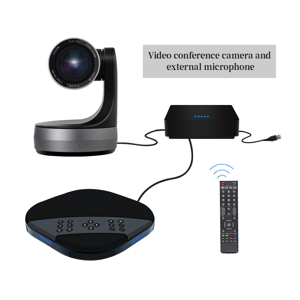 Factory Supply Small Middle Size Conferencing Meet hd 1080p Auto Focus 12x Camera With Speaker Phone Combination